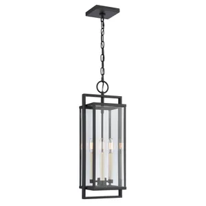 Gladwyn 8.25″ Wide 3-Light Outdoor Pendant - Matte Black 3