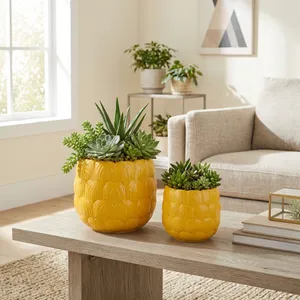 TATUMWOOD SET OF 2 YELLOW PLANTER 7 (IN) 10