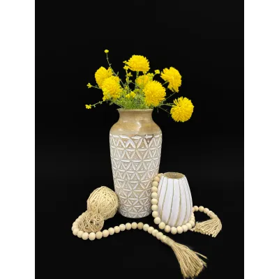 Yellow Puff Balls 19in