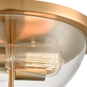 Astoria 13.5'' Wide 2-Light Flush Mount - Satin Gold 3