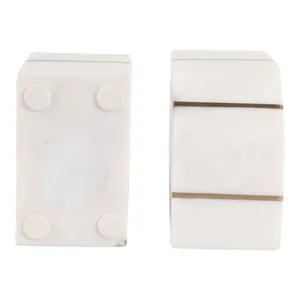 BRUNOCROSS SET OF 2 WHITE BOOKENDS 5 (IN) 6