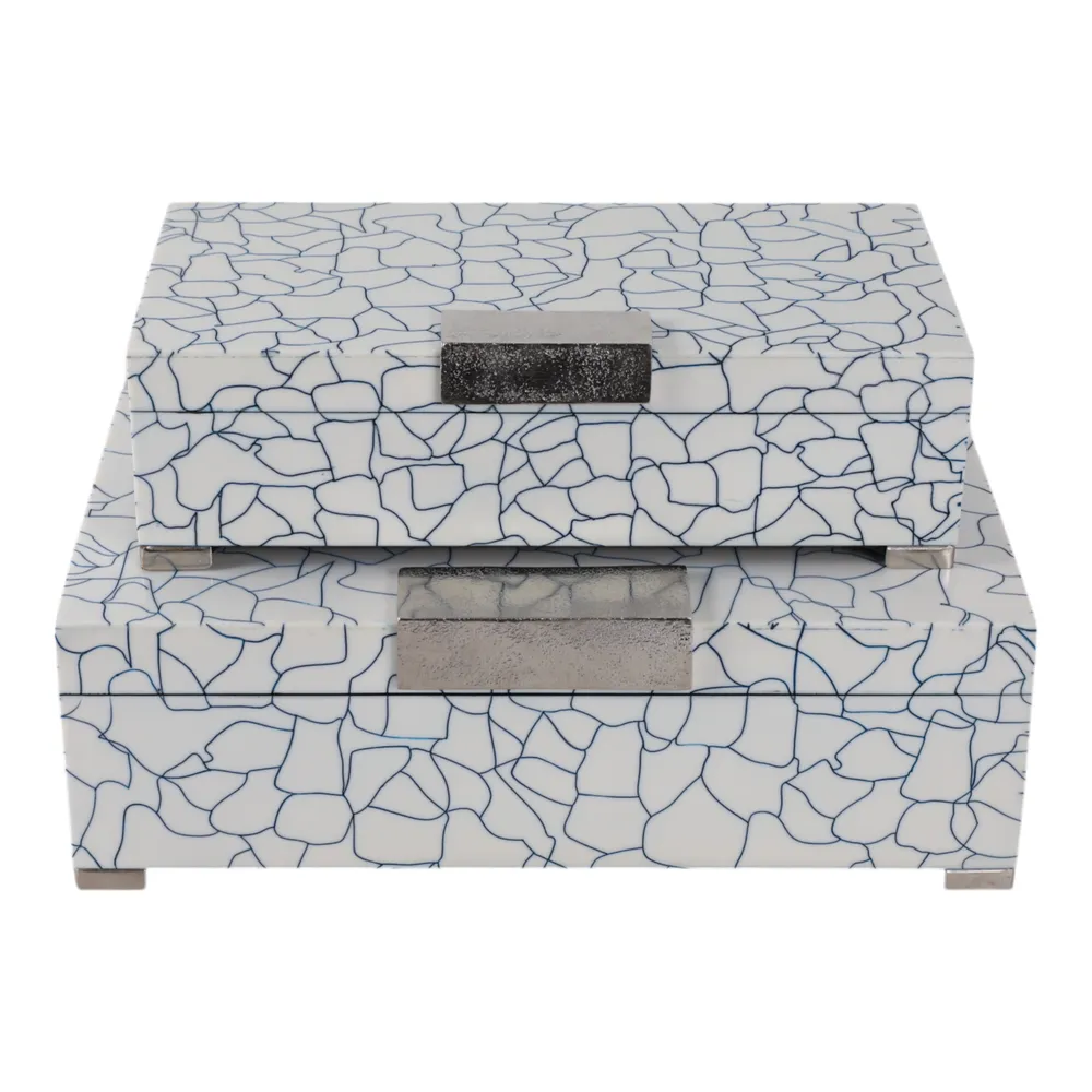 DEWEYFIELD SET OF 2 BLUE BOXES 5 (IN)