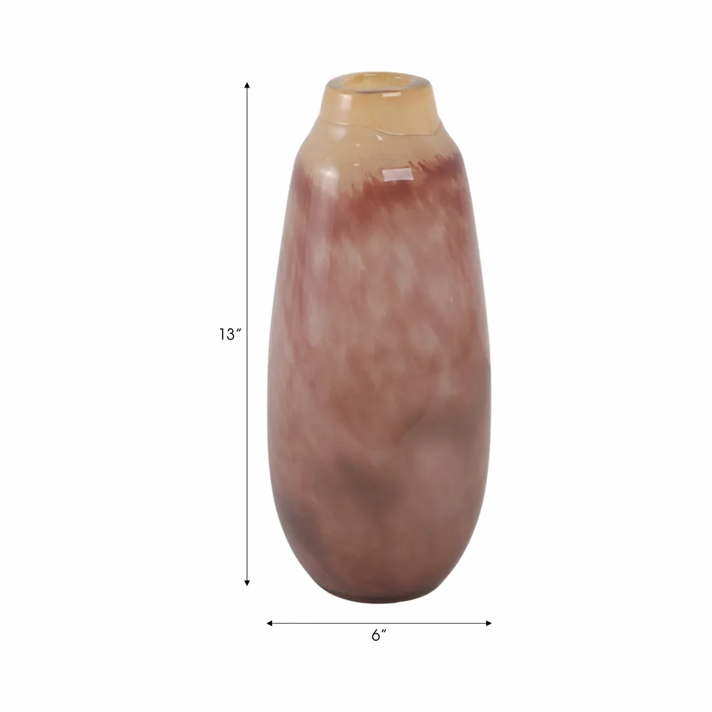 CLYDE PINK GLASS VASE 13 (IN)