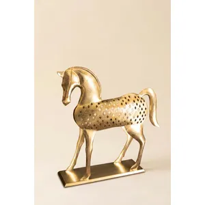 Antique Brass Horse Luminary 3