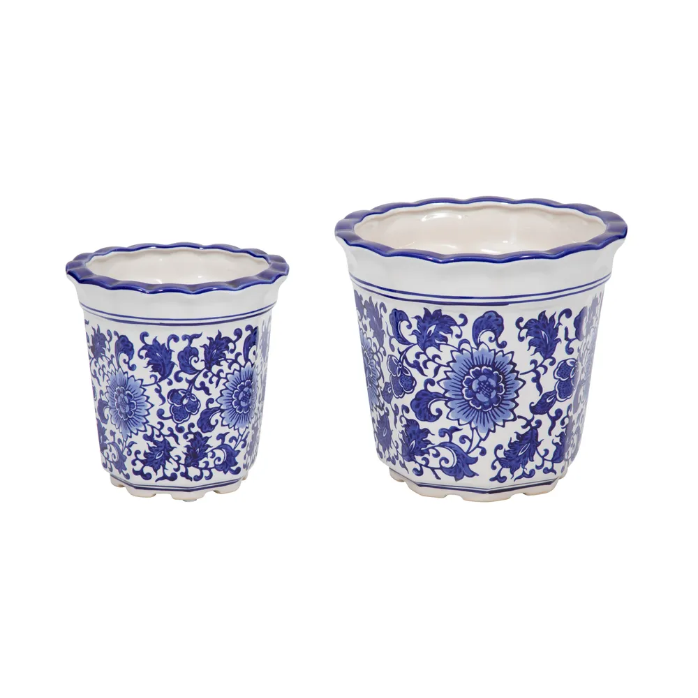 ENOCHFIELD SET OF 2 BLUE PLANTER 8 (IN)