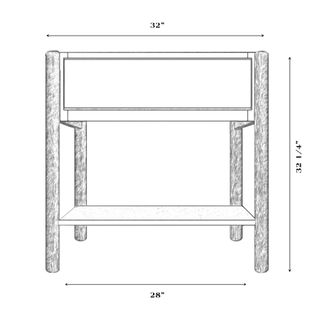 Hickory Log Open Vanity with Shelf - without Top - Natural - with Towel Bar