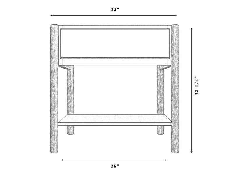 Hickory Log Open Vanity with Shelf - without Top - Espresso 2