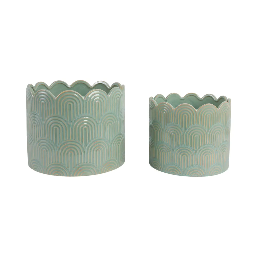 MORGANWIND SET OF 2 GREEN PLANTER 10 (IN)