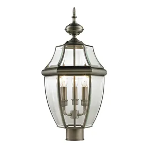 Ashford 23'' High 3-Light Outdoor Post Light - Antique Nickel 1