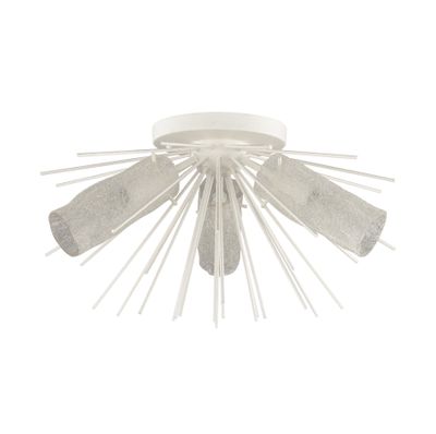 Sea Urchin 20″ Wide 3-Light Semi Flush Mount - White Coral