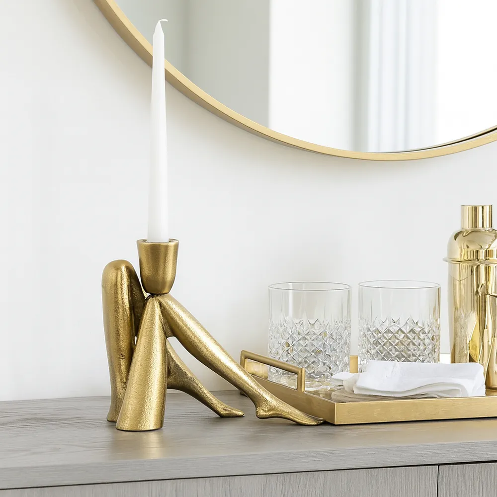 CLINTONMORE GOLD CANDLE HOLDER 6 (IN)