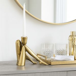 CLINTONMORE GOLD CANDLE HOLDER 6 (IN) 2