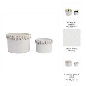 GARLANDWELL SET OF 2 WHITE PLANTER 9 (IN) 10