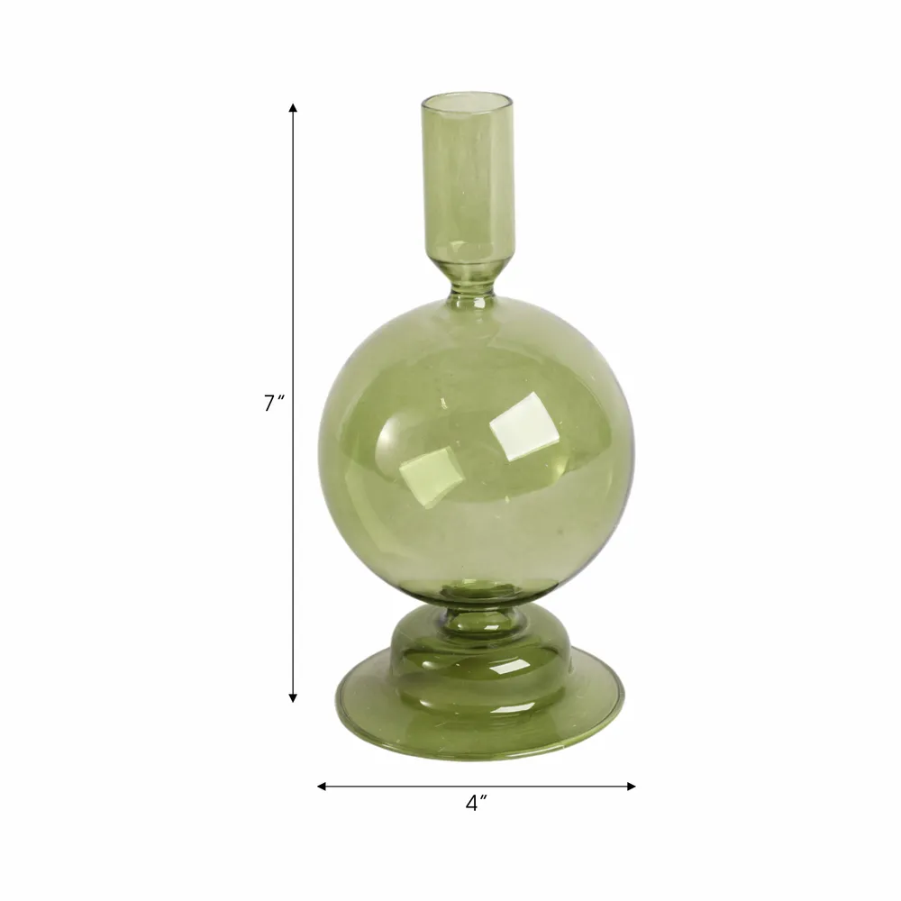 SKYLERCLIFF GREEN CANDLE HOLDER 7 (IN)