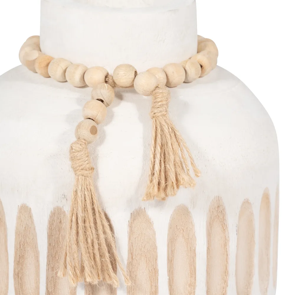 PEARLLAND WHITE VASE 8 (IN)