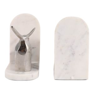 ALMACREST SET OF 2 WHITE BOOKENDS 7 (IN) 6