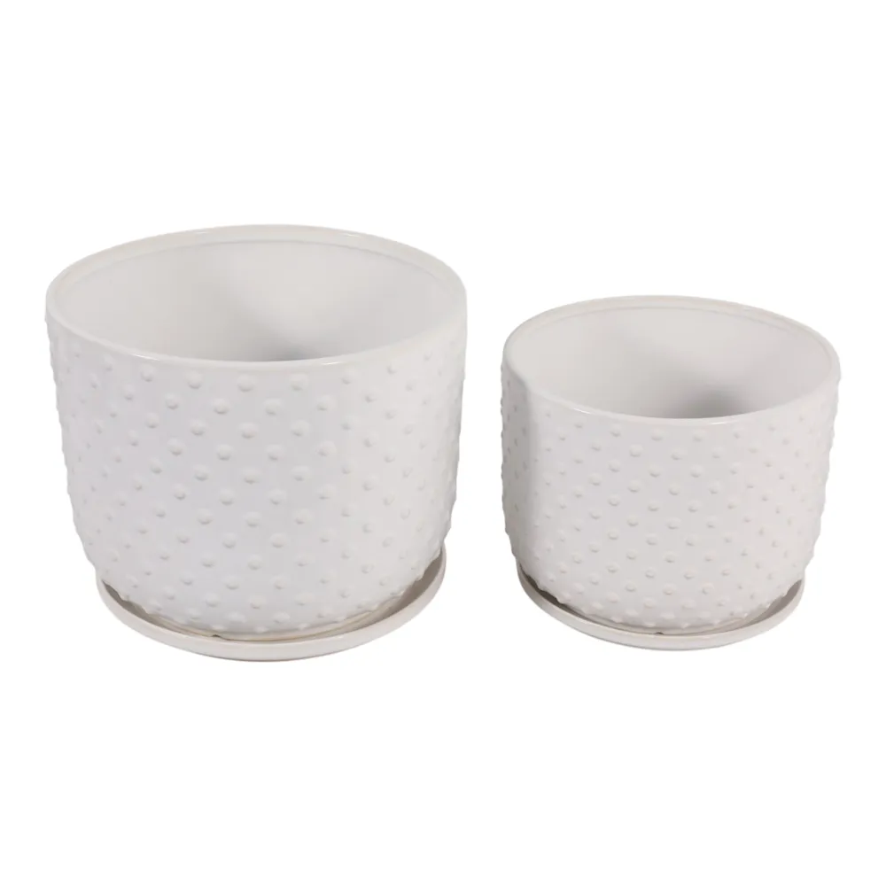 FIONAOAK SET OF 2 WHITE PLANTER 10 (IN)