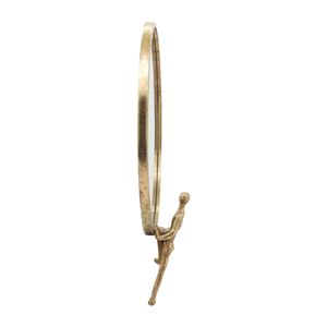 METAL, 24"H, MIRROR WITH MAN DECO, GOLD 3