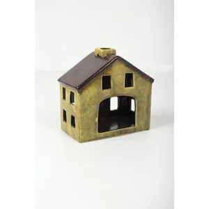 Set of 6 Colorful Ceramic Village Luminaries 4