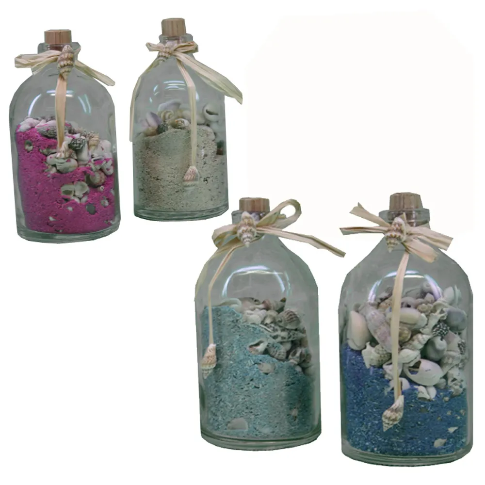 4" BOTTLE OF SHELLS W/SAND 4-ASST