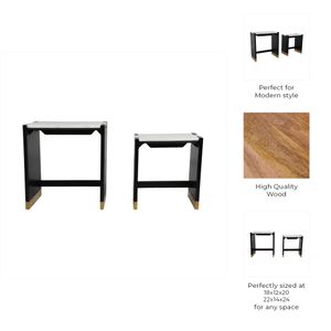 KELSEYWAY SET OF 2 BLACK TABLE 24 (IN) 11