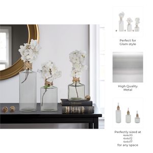 HOUSTONCROSS SET OF 3 GOLD GLASS VASES 17 (IN) 10