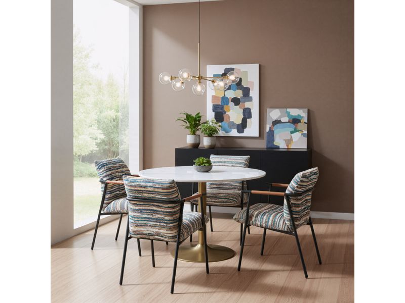 Ithaca Dining Table White & Gold 11