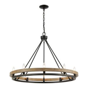 Ramsey 34'' Wide 10-Light Chandelier - Matte Black 1