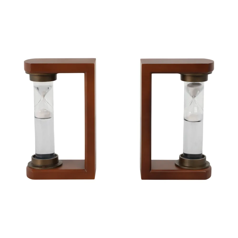 REGANBEACH SET OF 2 BROWN BOOKENDS 8 (IN)