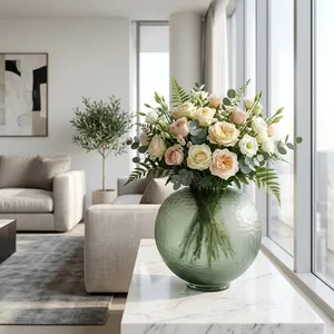 GROVERSTONE GREEN GLASS VASE 14 (IN) 2