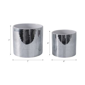 NORMACLIFF SET OF 2 SILVER PLANTER 7 (IN) 9