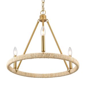 Abaca 20'' Wide 3-Light Chandelier - Brushed Gold 5