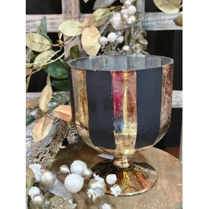 Ebony & Gold Planter Vase 5.5x5.5x7in 1