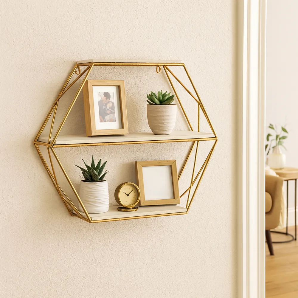 INGRIDHAVEN GOLD WALL SHELF 21 (IN)