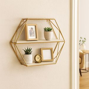 INGRIDHAVEN GOLD WALL SHELF 21 (IN) 12