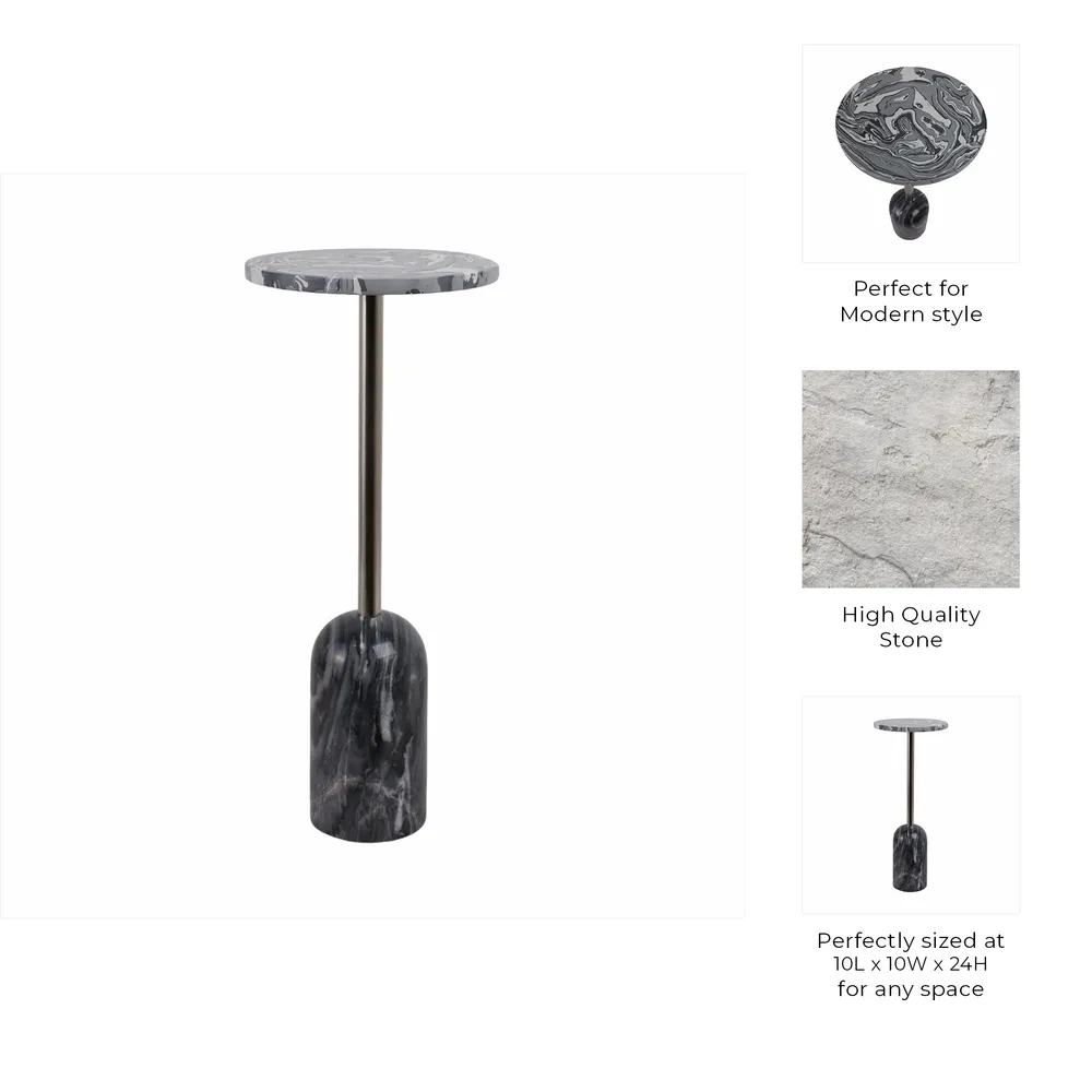 TRENTONROSE GRAY TABLE 24 (IN)