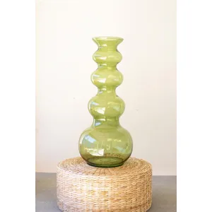 Large Glass Bubble Vase / Green 2
