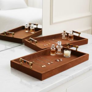 BERGENMILL SET OF 2 BROWN TRAY 3 (IN) 11