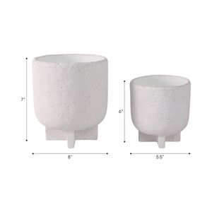 ELDONBROOK SET OF 2 WHITE PLANTER 8 (IN) 8