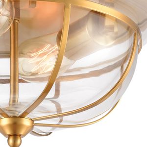 Manhattan Boutique 13'' Wide 2-Light Flush Mount - Brushed Brass 4