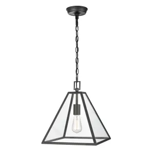 Tangent 12″ Wide 1-Light Pendant - Matte black 1