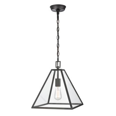 Tangent 12″ Wide 1-Light Pendant - Matte black