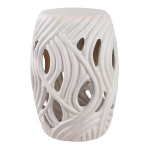 CHLOEMOOR WHITE GARDEN STOOL 19 (IN) 5