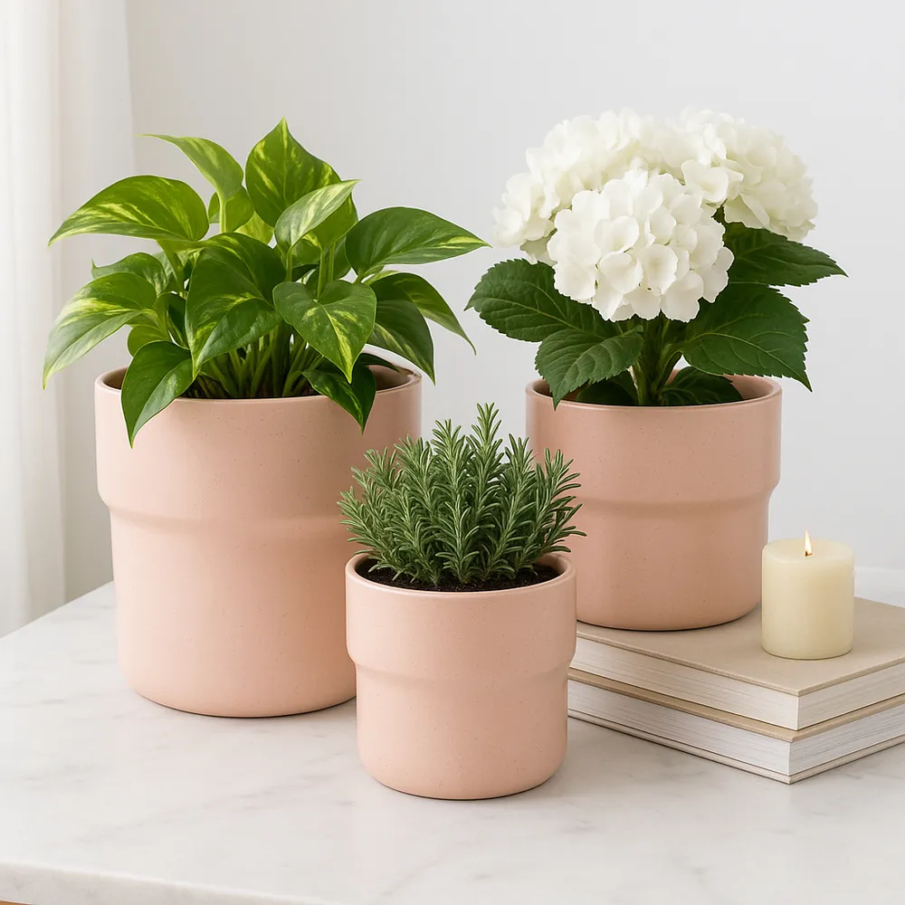 CORWINPORT SET OF 3 PINK PLANTER 9 (IN)