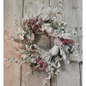 Snowy Cranberry 6.5in Candle Ring 1
