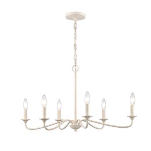 Quinn 30'' Wide 6-Light Chandelier - Antique White 1