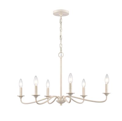 Quinn 30″ Wide 6-Light Chandelier - Antique White