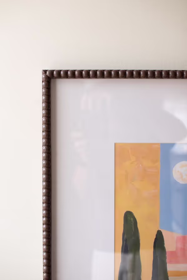 Framed Desert Architecture Painting under Glass