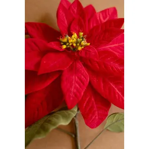 Artificial Red Poinsettia Stem 2