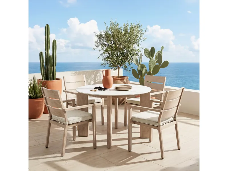 Oceanveil Round Dining Table White 2